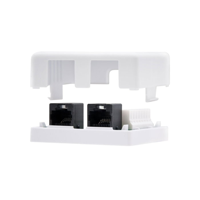 Nanocable Roseta de Superficie RJ45 Cat.6 UTP 2 Tomas Blanco Nanocable Roseta de Superficie RJ45 Cat.6 UTP 2 Tomas Blanco